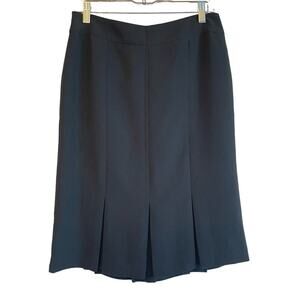 Tahari Pleated Hem Classic Black Straight Modest Skirt Women's Sz 6